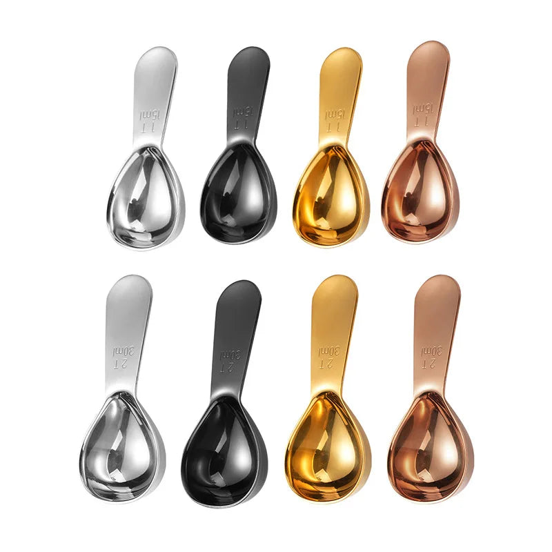 Stainless Steel Short Handle Measuring Spoon – Coffee & Baking Measuring Spoon Qme