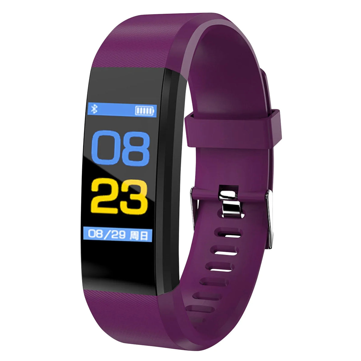 Waterproof Smart Fitness Bracelet – Sleep & Heart Rate Tracker Smart Fitness Bracelet Qme Purple