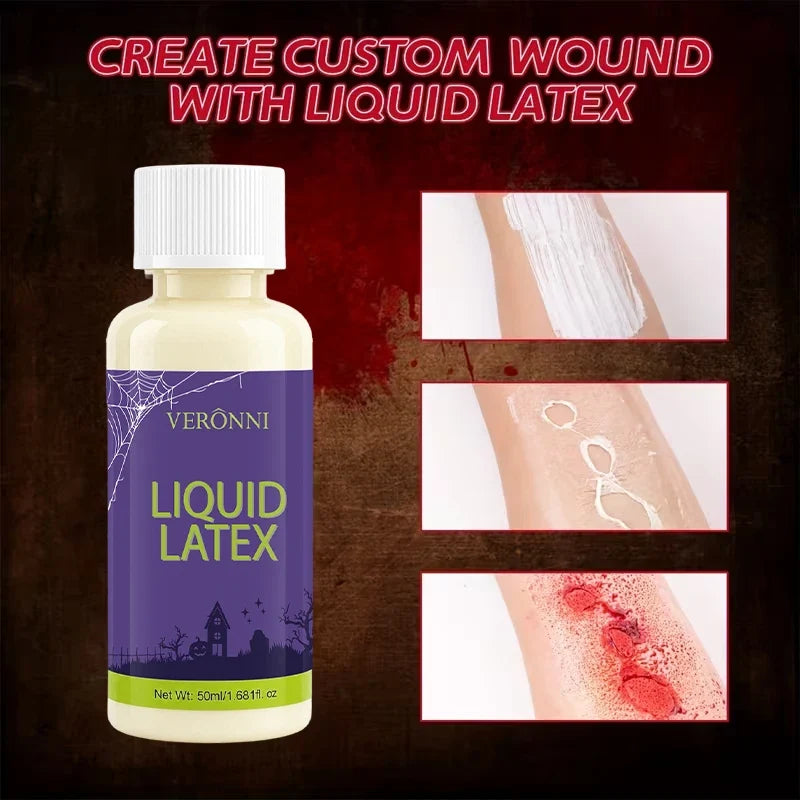 VERONNI Liquid Latex SFX Makeup – Zombie Wound & Scar Effect SFX Makeup Latex Qme
