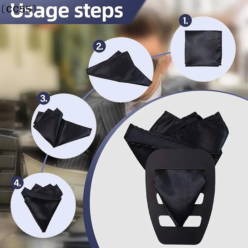 Pre-Folded Pocket Square Holder Clip for Suit Jacket (1/3pcs) Pocket Square Holder Qst