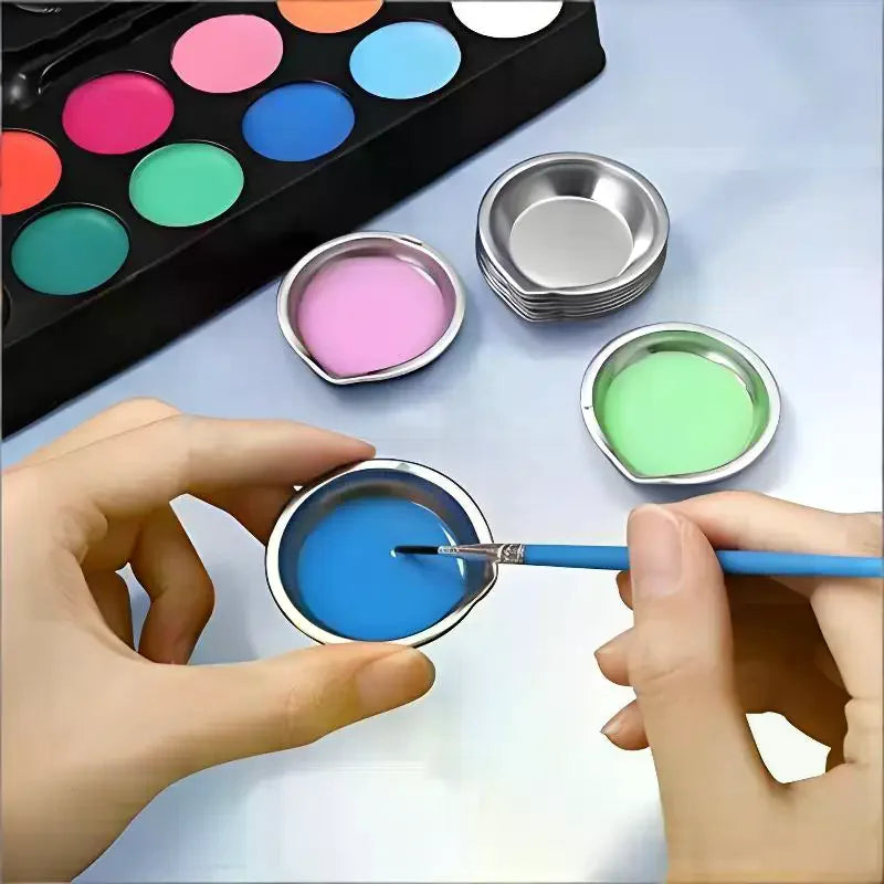 Stainless Steel Paint Palette Mixing Bowls – Odorless & Non-Toxic Paint Palette Bowls Qme
