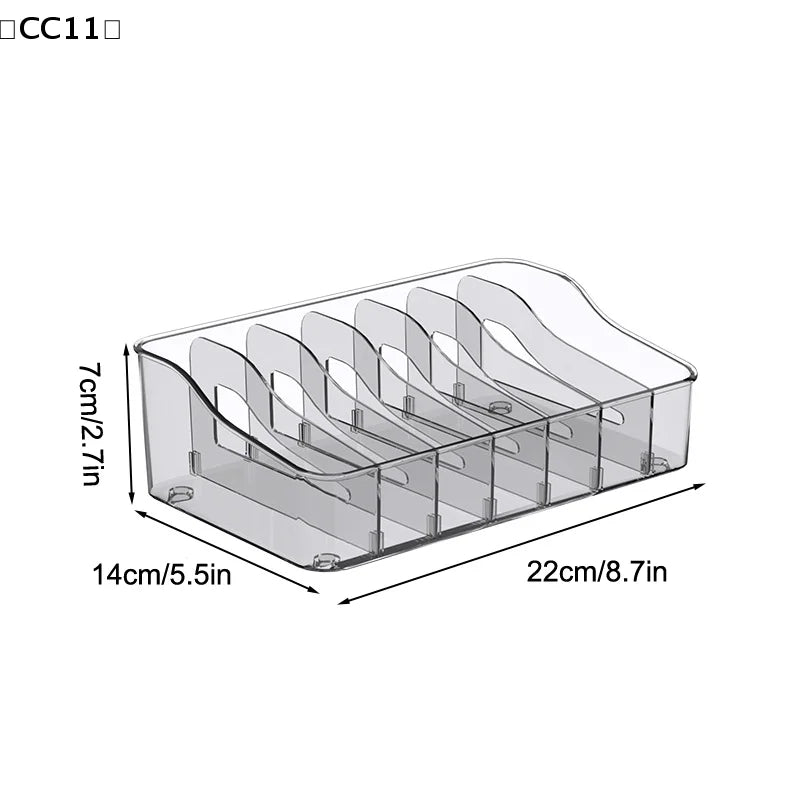 Transparent Divided Spice Rack & Countertop Organizer Tray Countertop Storage Organizer Qme