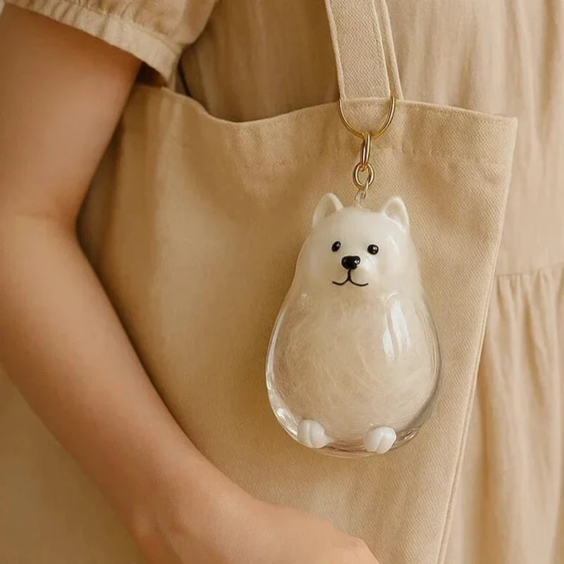 Clear Dog Fur Keepsake Container DIY Pendant | Pet Lovers Gift Pet Fur Keepsake Pendant Qme