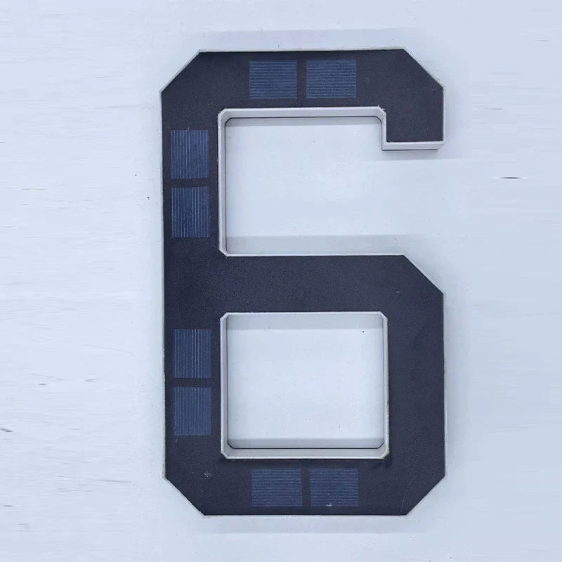 Solar LED House Number Light – Waterproof Modern Address Sign Solar Address Light Qme 4.7 inch digit 6