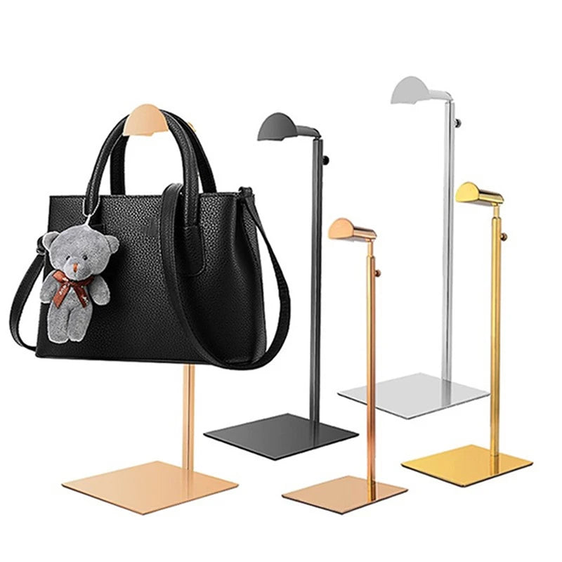 Adjustable Handbag Display Stand – Gold & Silver Purse Rack Handbag Display Stand Qst