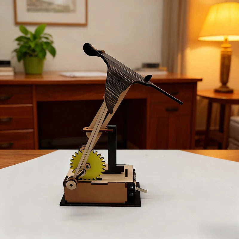 Wooden Electric Manta Ray Automaton – Kinetic Ocean Decor Kinetic Wood Sculpture Qst
