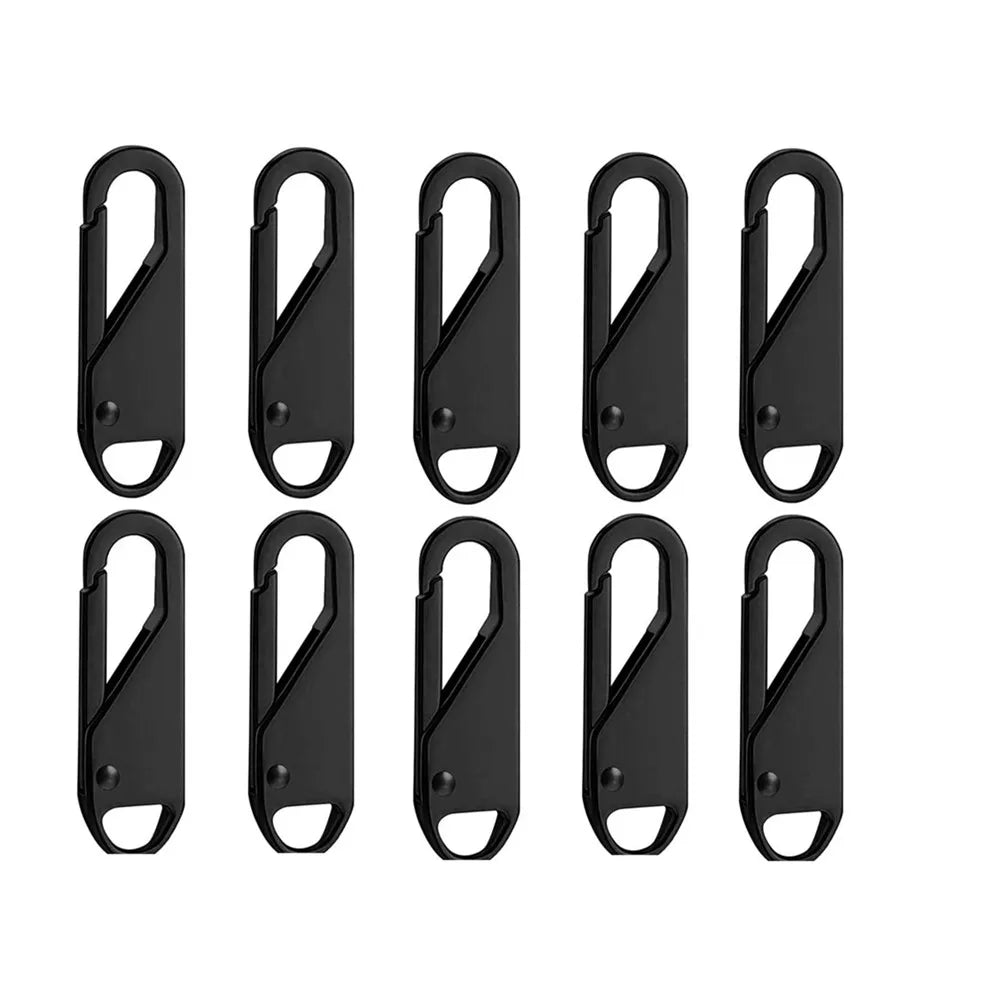 Universal Metal Zipper Puller Repair Kit – DIY Slider 10 Pcs Zipper Repair Kit Qme Black 10PCS