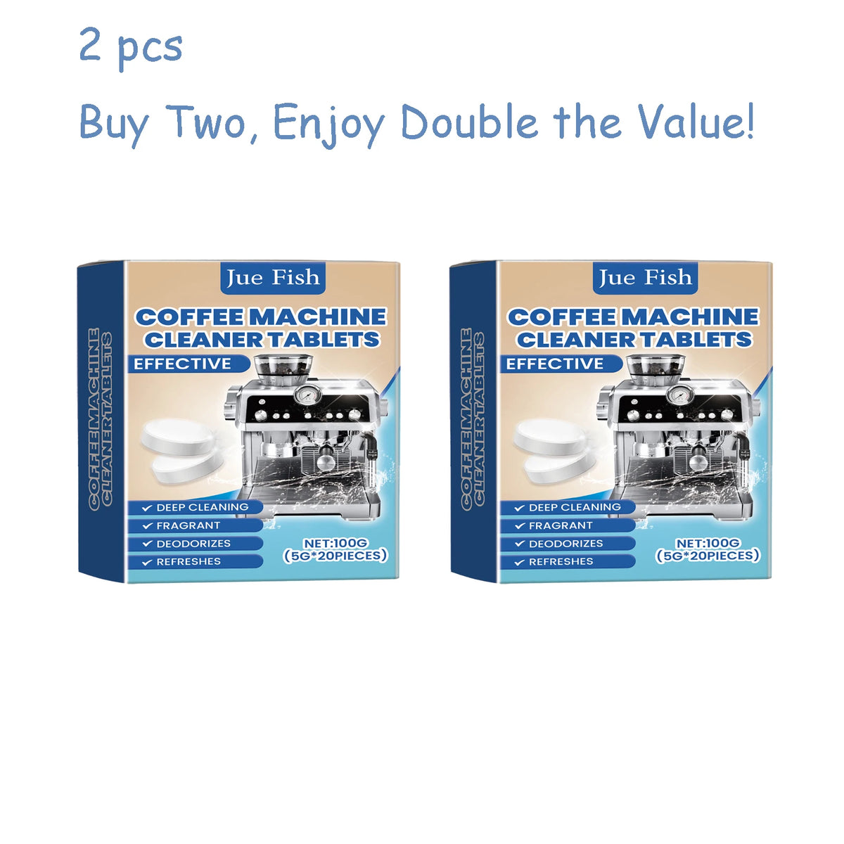 20-Pack Coffee Machine Cleaning Effervescent Tablets Coffee Machine Cleaner Qst 2 boxes