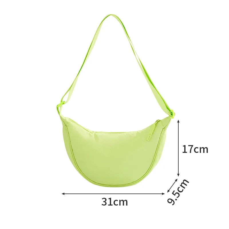 Women's Nylon Crossbody Bag – Large Capacity Designer Shoulder Bag Nylon Crossbody Bag Qme Green Trumpet