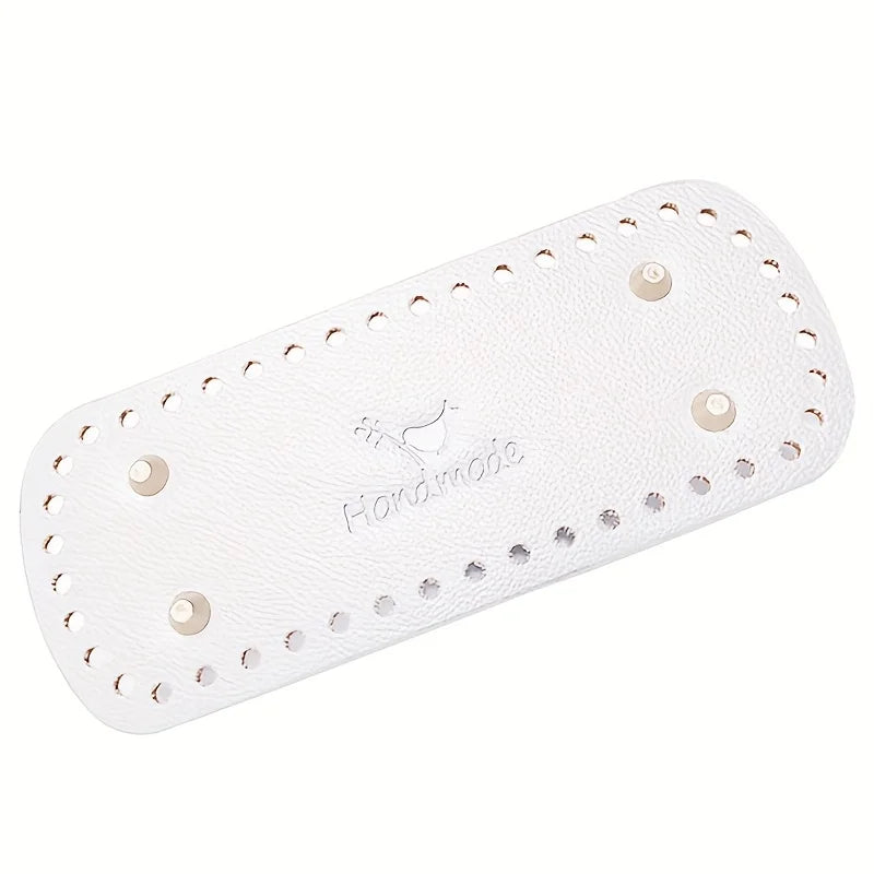 Oval PU Leather Bag Base Plate for DIY Crochet & Knitting Bag Base Plate Qme White