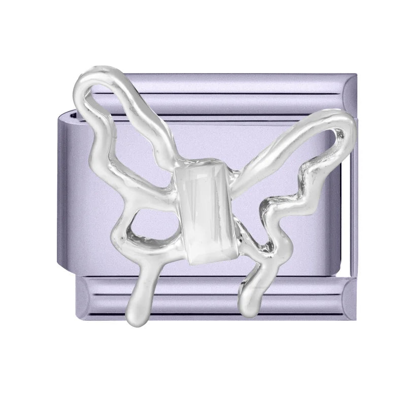Zircon Bow Butterfly Rabbit Italian Charm Links DIY Bracelet