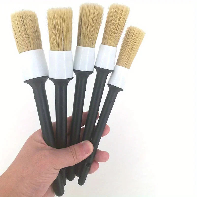 Boar Hair Car Detail Brush Set – Interior & Exterior Car Detail Brush Qme