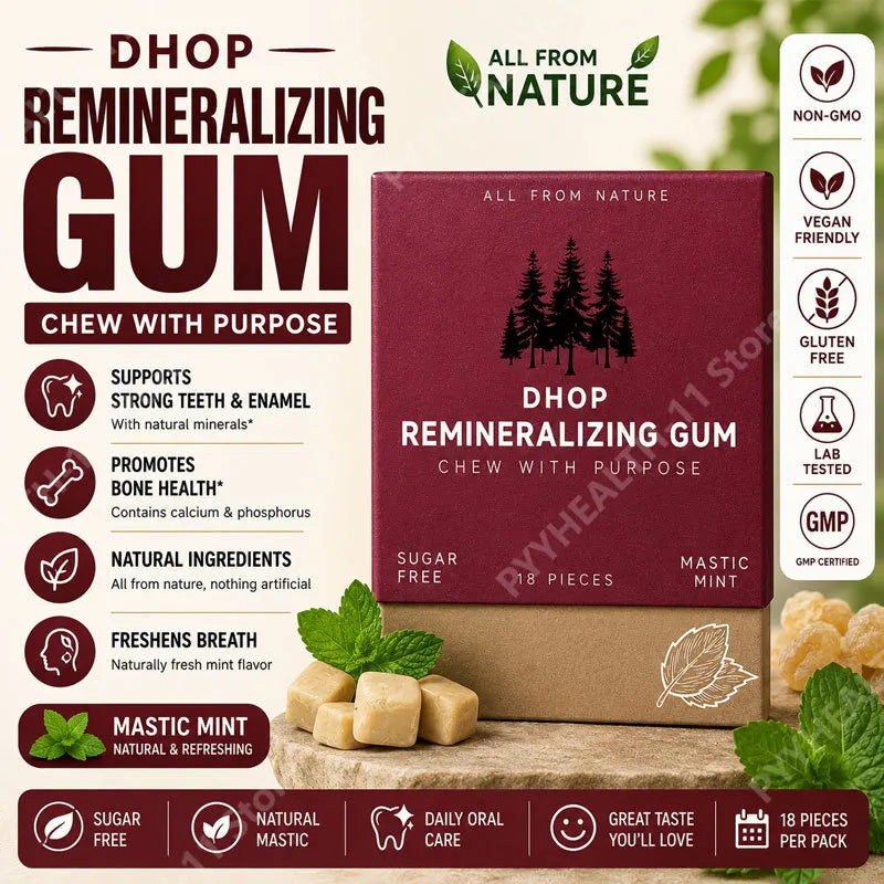 Sugar-Free Remineralizing Gum – Mastic, Xylitol & Propolis 18pc Oral Care Gum Qst