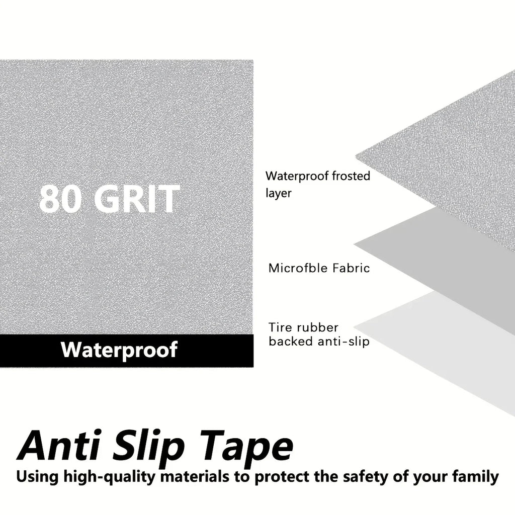 Heavy Duty Anti-Slip Grip Tape for Stairs & Pedals – 80 Grit Anti-Slip Grip Tape Qme