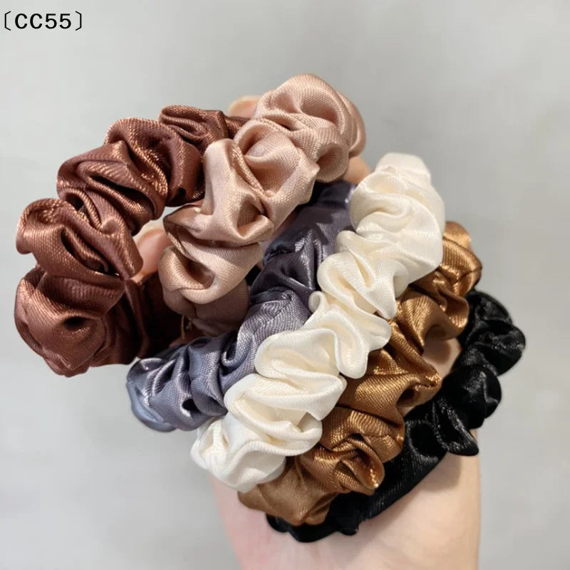 6-Pack Satin Scrunchies – Elastic Hair Ties for Women & Kids Satin Scrunchies Qst