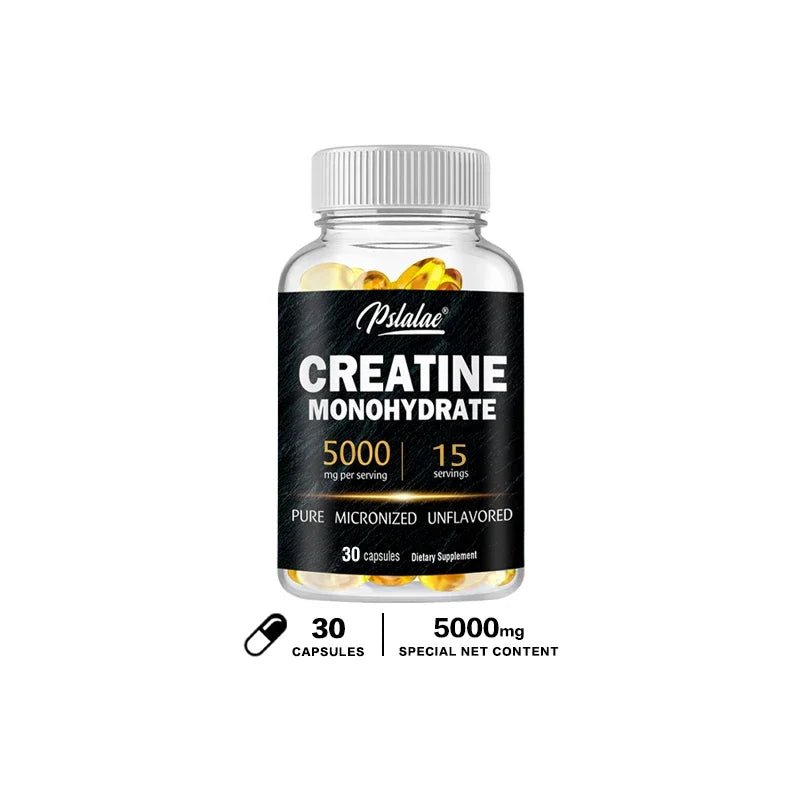 Pslalae Creatine Monohydrate Capsules – Strength & Endurance Creatine Supplement Qst 30 Capsules