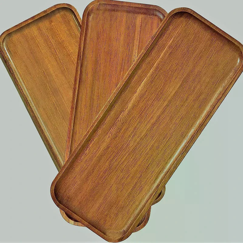 Japanese Beech Wood Oval Tray | Mini Solid Wooden Plate Wooden Serving Tray Qme