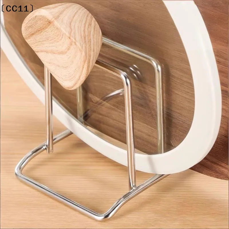 Stainless Steel Pot Lid Rack & Cutting Board Kitchen Organizer Kitchen Storage Rack Qme