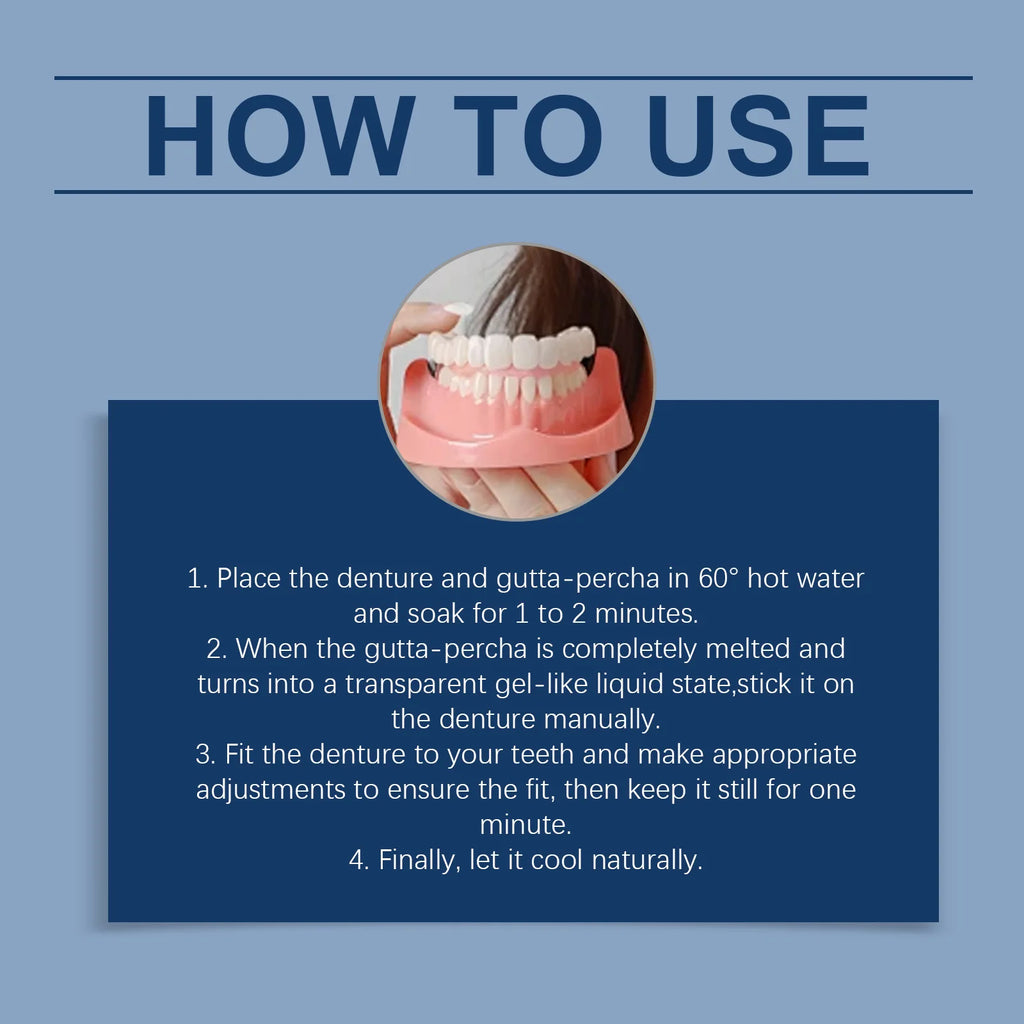 Oralhoe Soft Silicone Denture Kit – Upper & Lower Set Cosmetic Denture Kit Qst