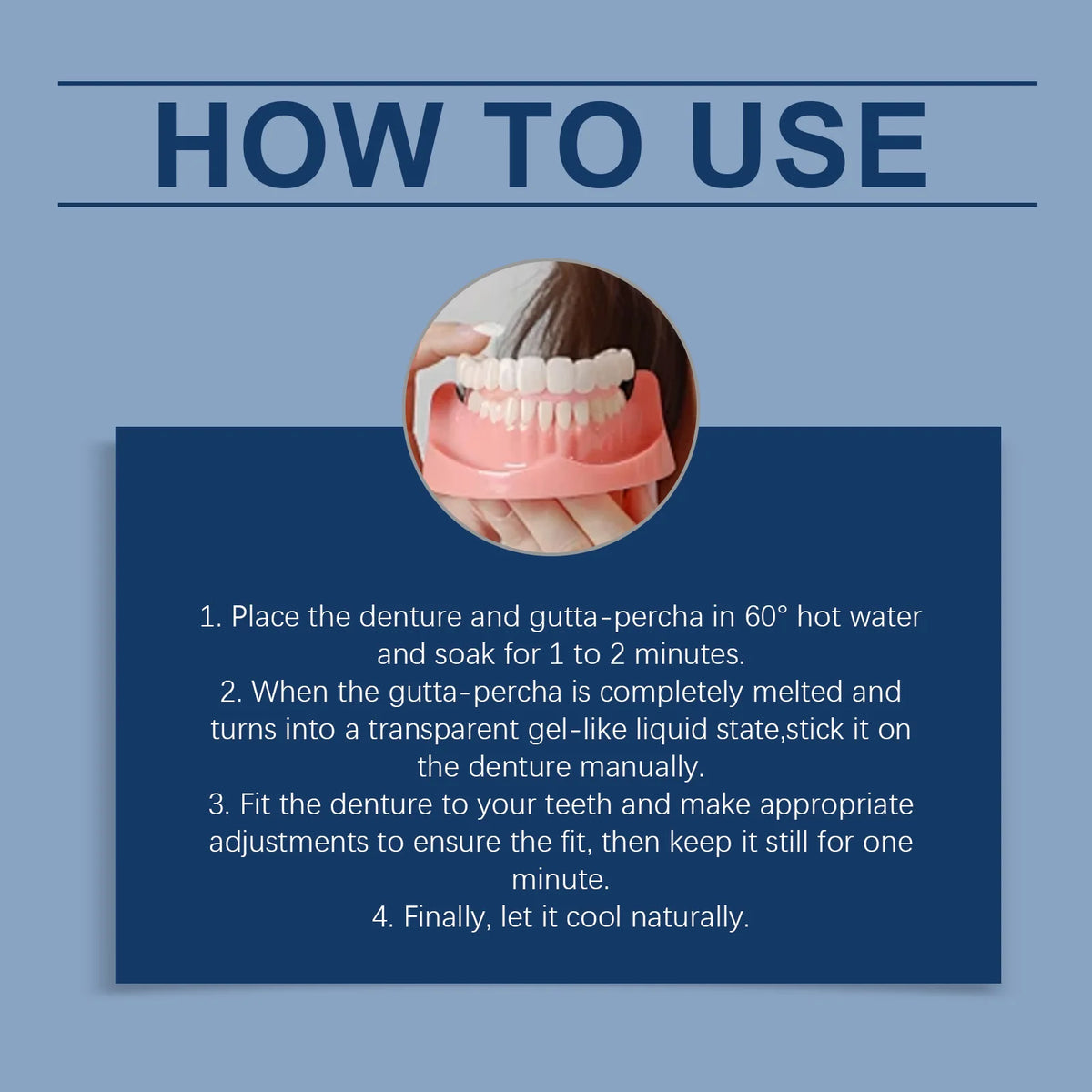 Oralhoe Soft Silicone Denture Kit – Upper & Lower Set Cosmetic Denture Kit Qst