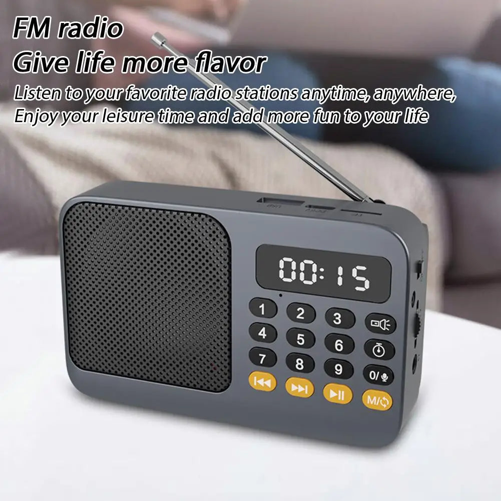 Portable Rechargeable FM Radio & MP3 Player – USB & TF Card Portable MP3 Radio Player Qme