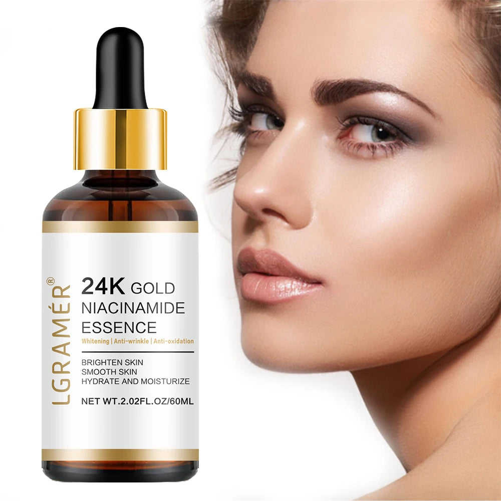 24K Gold Hyaluronic Acid Facial Serum – Nicotinamide & Collagen Facial Serum Qst
