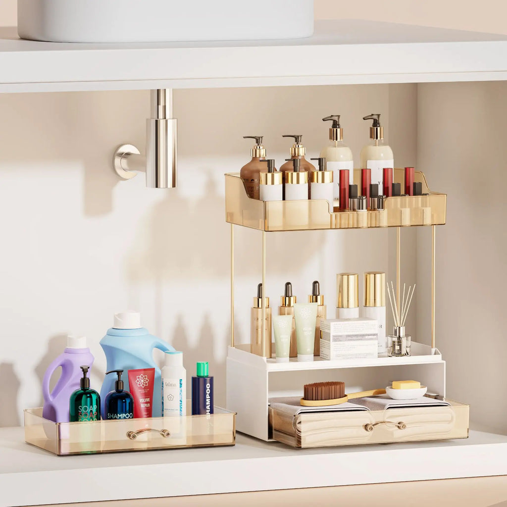 Luxury Cosmetics Storage Box – Desktop Makeup Organizer Rack Makeup Organizer Rack Qst