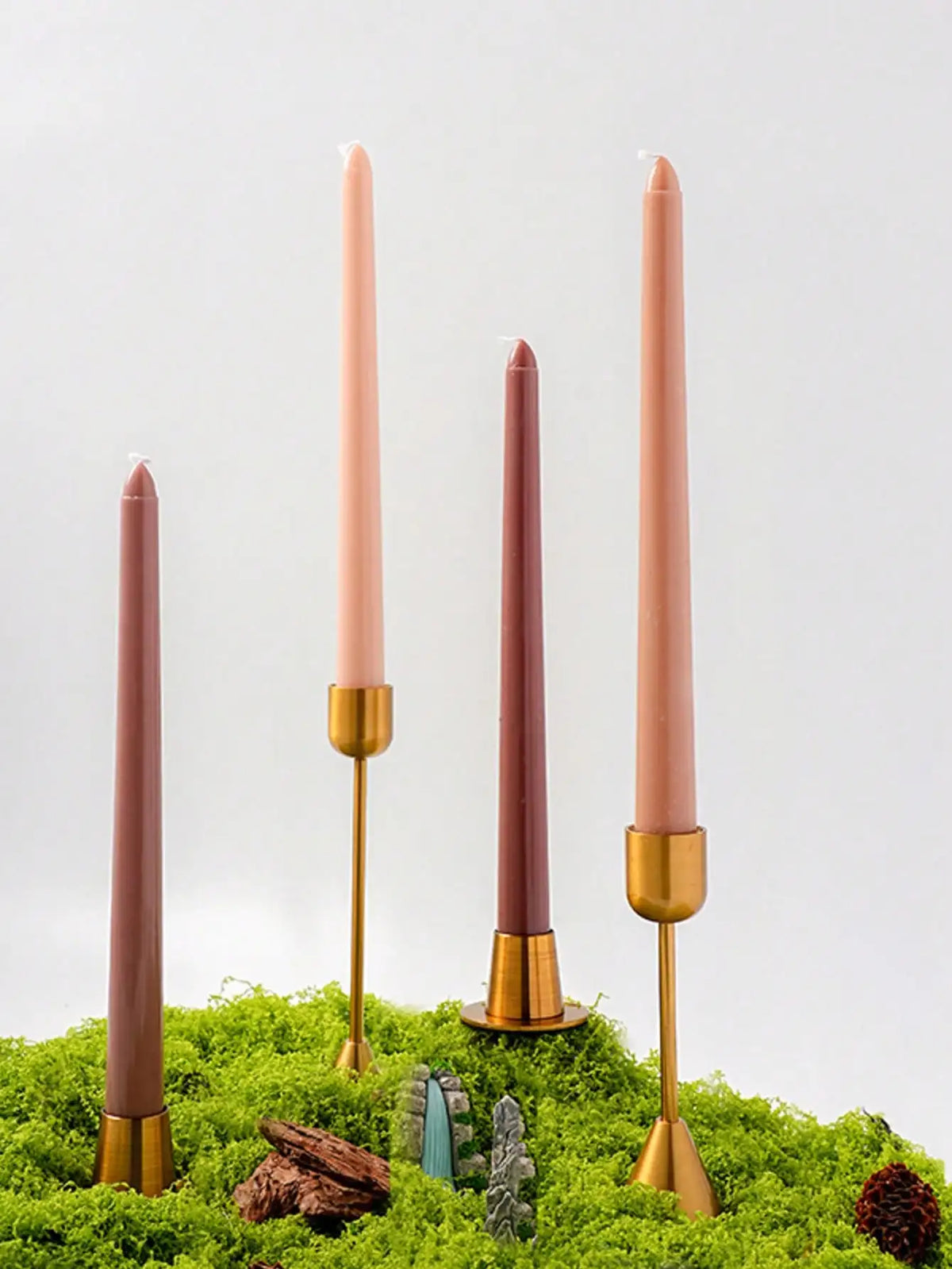 Brown Soy Wax Smokeless Candles | Wedding & Dinner Décor Decorative Candle Set Qme