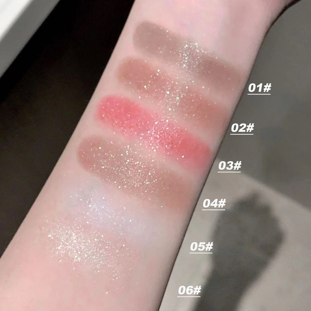 3D Pearlescent Highlighter Powder – Glitter & Gloss Shimmer Highlighter Powder Qme