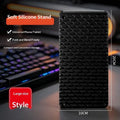 Foldable Non-Slip Silicone Phone Stand | Flexible Desk Holder Phone Stand Qme Black