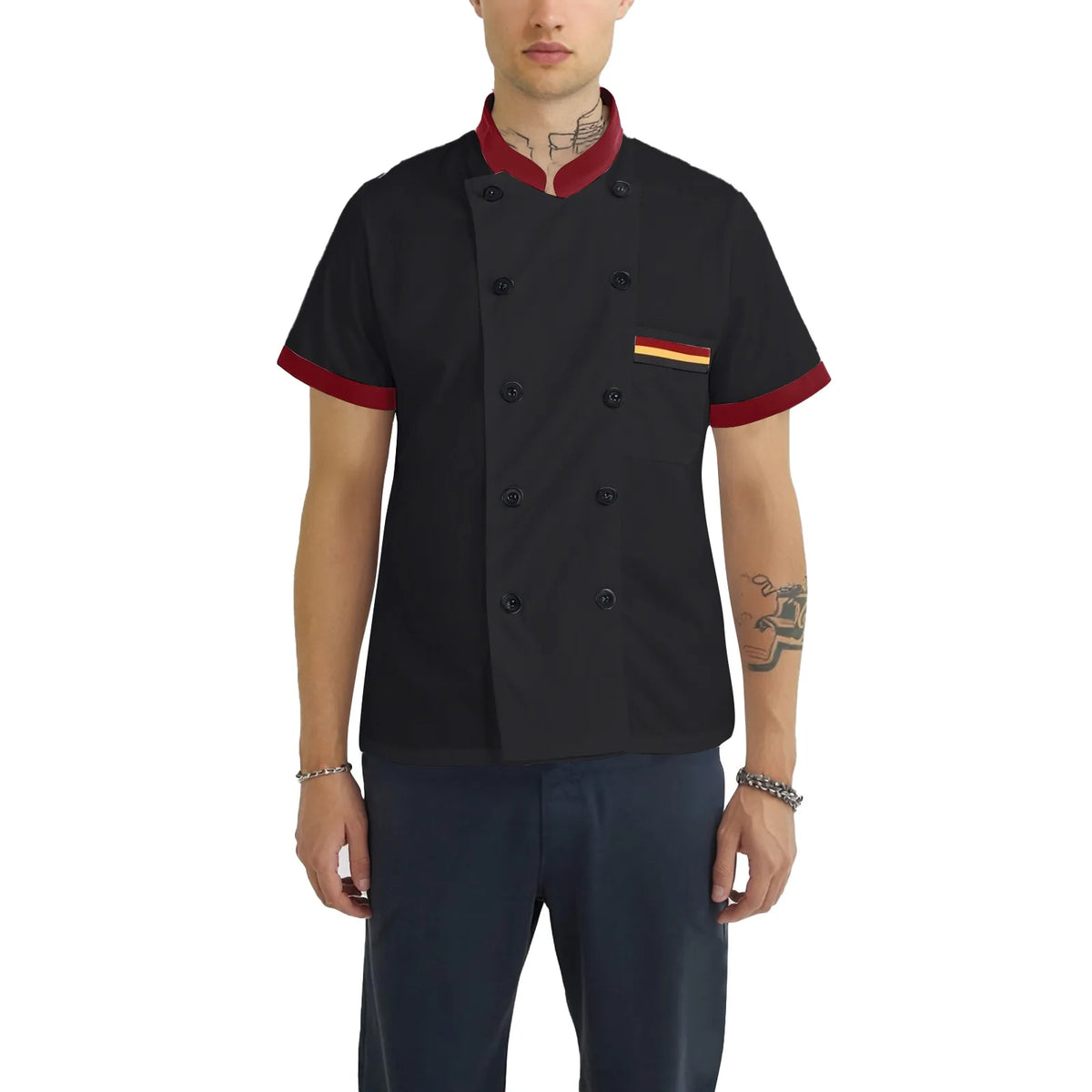 Chef Short Sleeve Kitchen Uniform | Restaurant, Cafe & Bakery Chef Uniform Top Qme