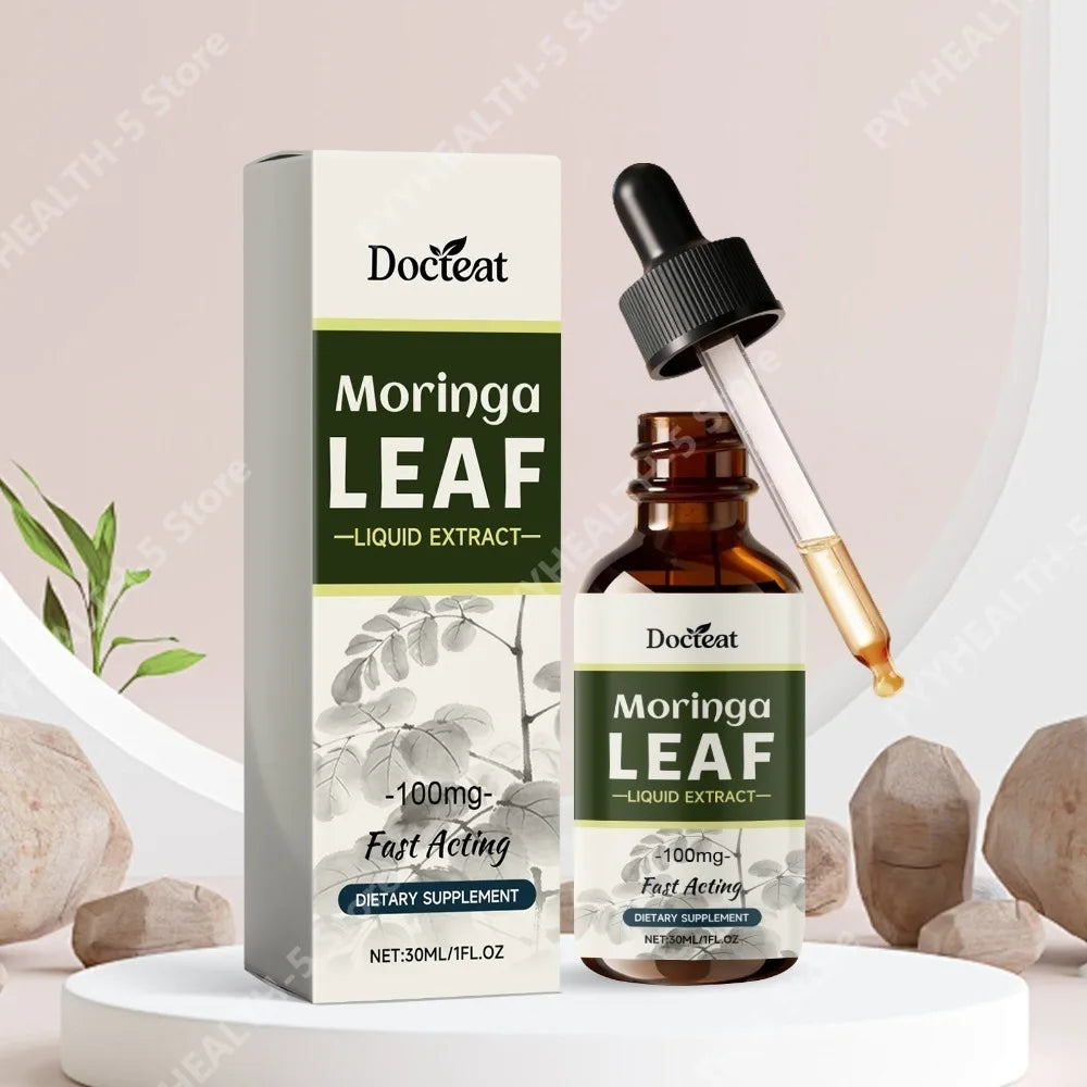 Docteat Moringa Leaf Liquid Extract 30ml | Vitamins E C A B6 Herbal Liquid Supplement Qst