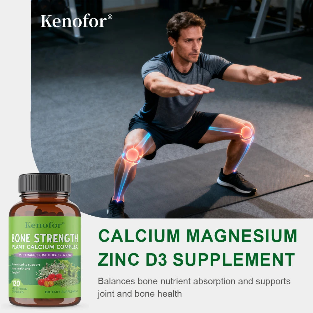 Calcium Magnesium Zinc Vitamin D3 K2 Supplement | Kenofor Mineral Supplement Qst