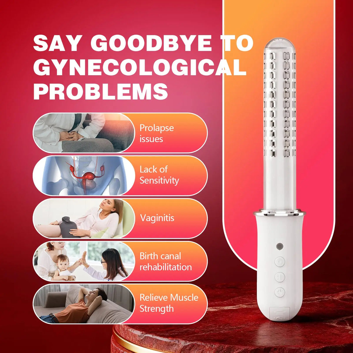 Women's Intimate Wellness Wand – 136 LED Red & Blue Light Intimate Wellness Device Qst