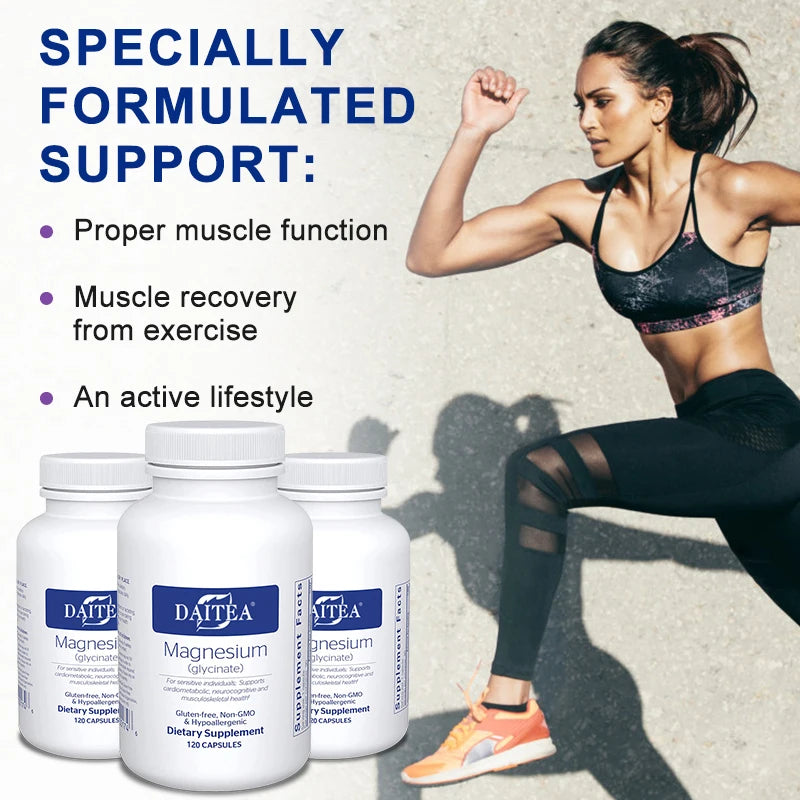 Magnesium Glycinate Capsules – Chelated, High Absorption, Vegan Mineral Supplement Qst
