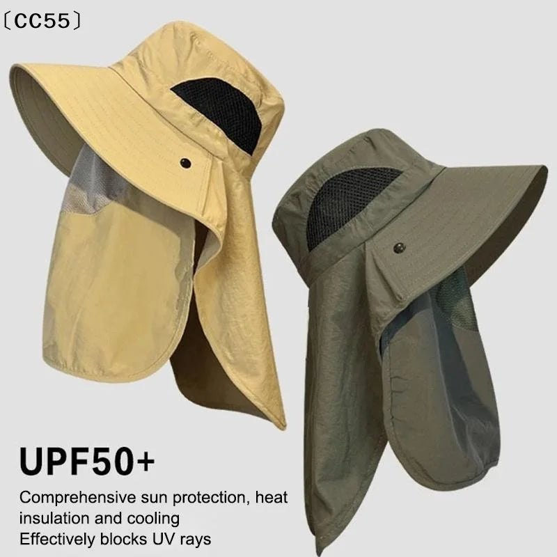 UV Protection Wide Brim Sun Hat – Breathable Bucket Hat Wide Brim Sun Hat Qst