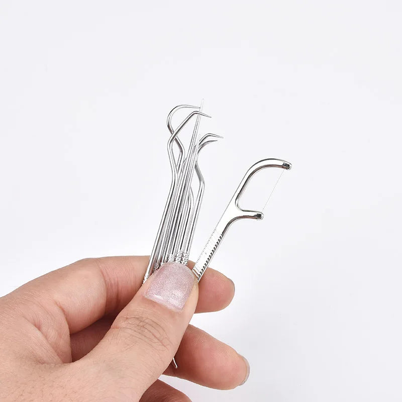 Reusable Stainless Steel Toothpick Set – Portable Oral Care Tool Reusable Toothpick Set Qme