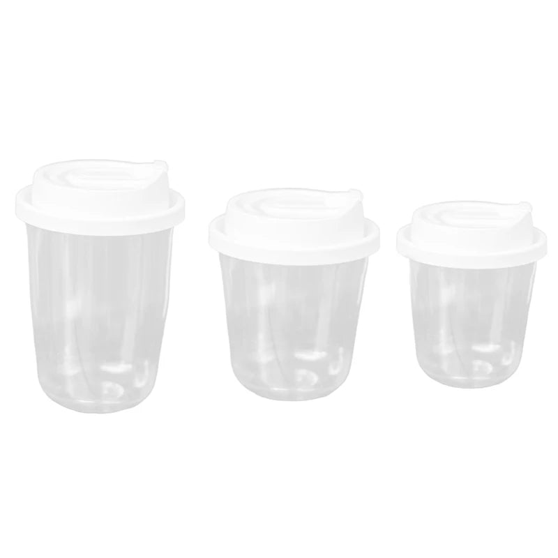 50pcs U-Shaped Disposable Cups with Lids – Coffee & Tea Disposable Beverage Cups Qst