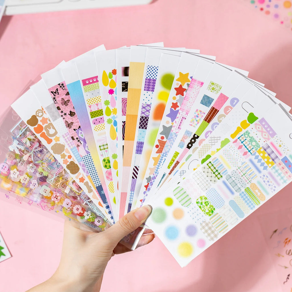 Cartoon Die-Cut Sticker Book – Multi-Material Scrapbooking Kit Scrapbooking Sticker Book Qme