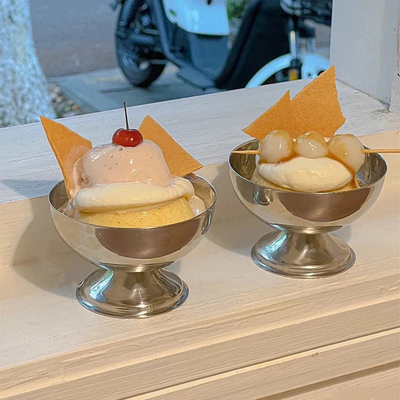 Stainless Steel Ice Cream Cup & Dessert Bowl – S, M, L Stainless Steel Bowl Qme