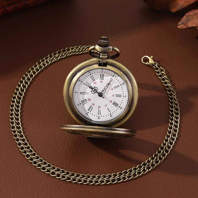 Vintage Bronze Pocket Watch | Roman Numerals Classic Pattern Vintage Pocket Watch Qme