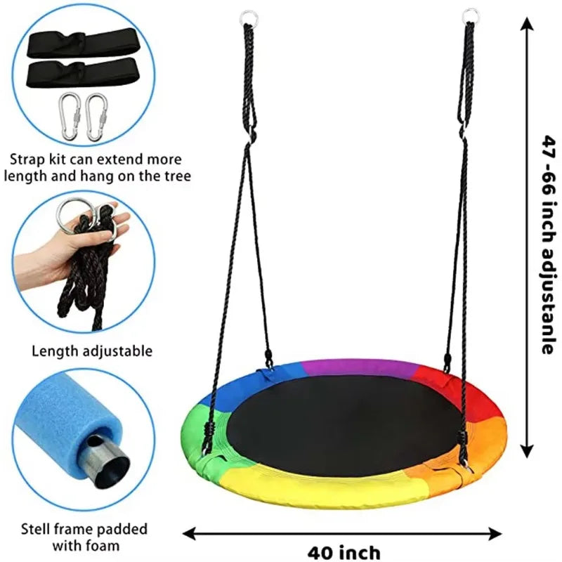 600D Oxford Round Rope Swing – Outdoor Kids Hanging Seat Outdoor Rope Swing Qst