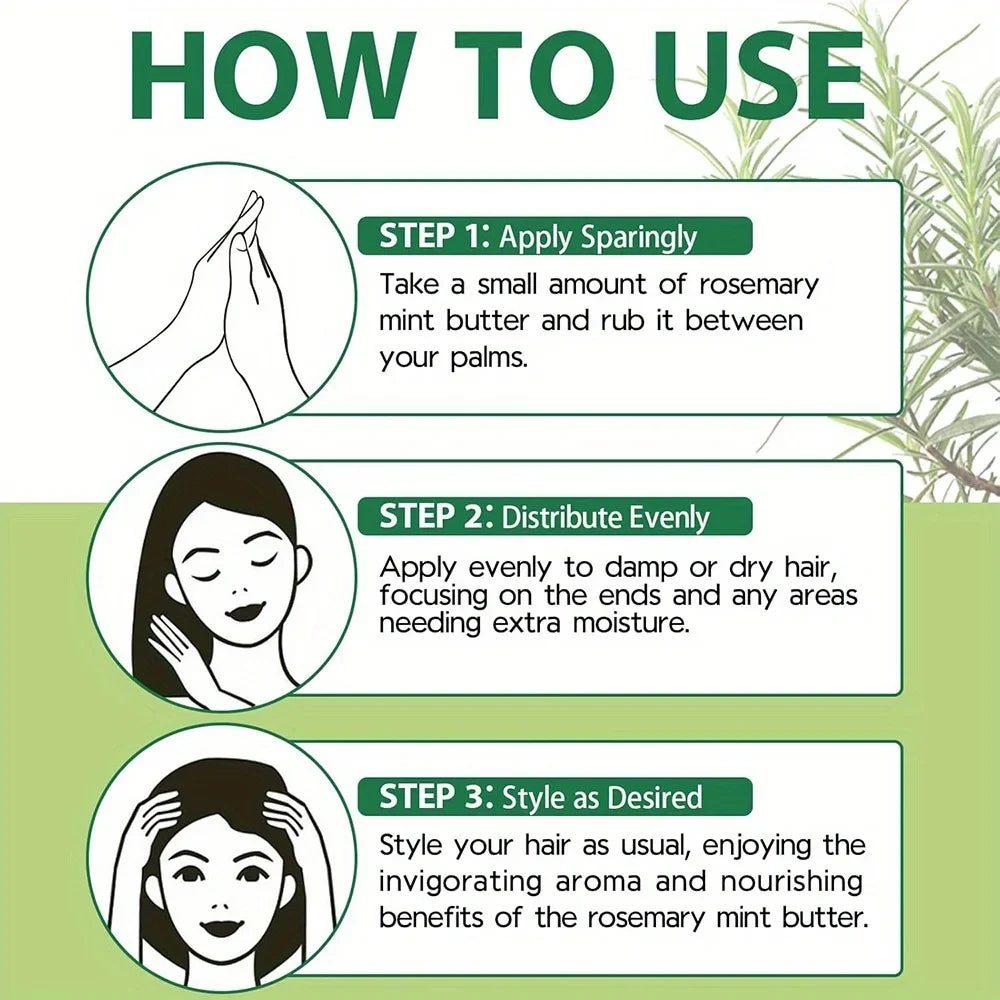 GZE Rosemary Mint Hair Butter – Strong Roots & Natural Growth Hair Growth Butter Qme