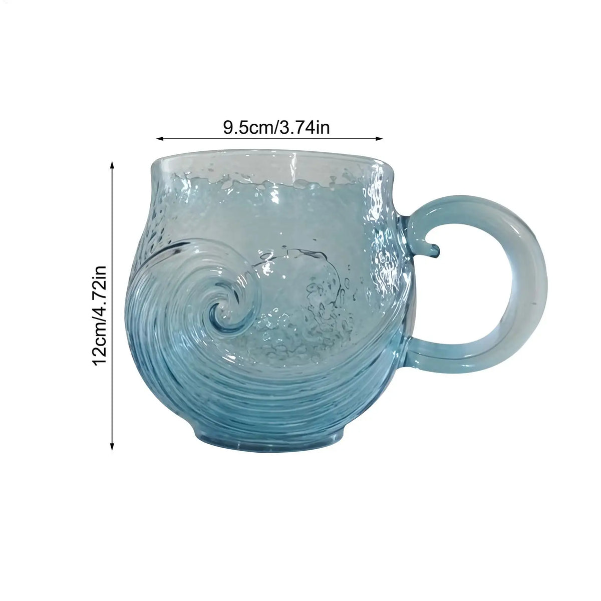 Blue Glass Mug with Handle – Reusable Tea & Water Cup Glass Mug Qme