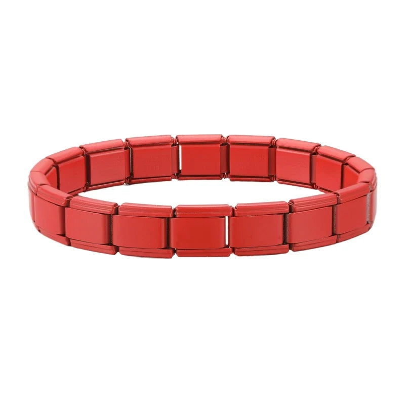 Italian Charms Elastic Link Bangle | Stainless Steel Bracelet Charm Link Bracelet Qme S 10..