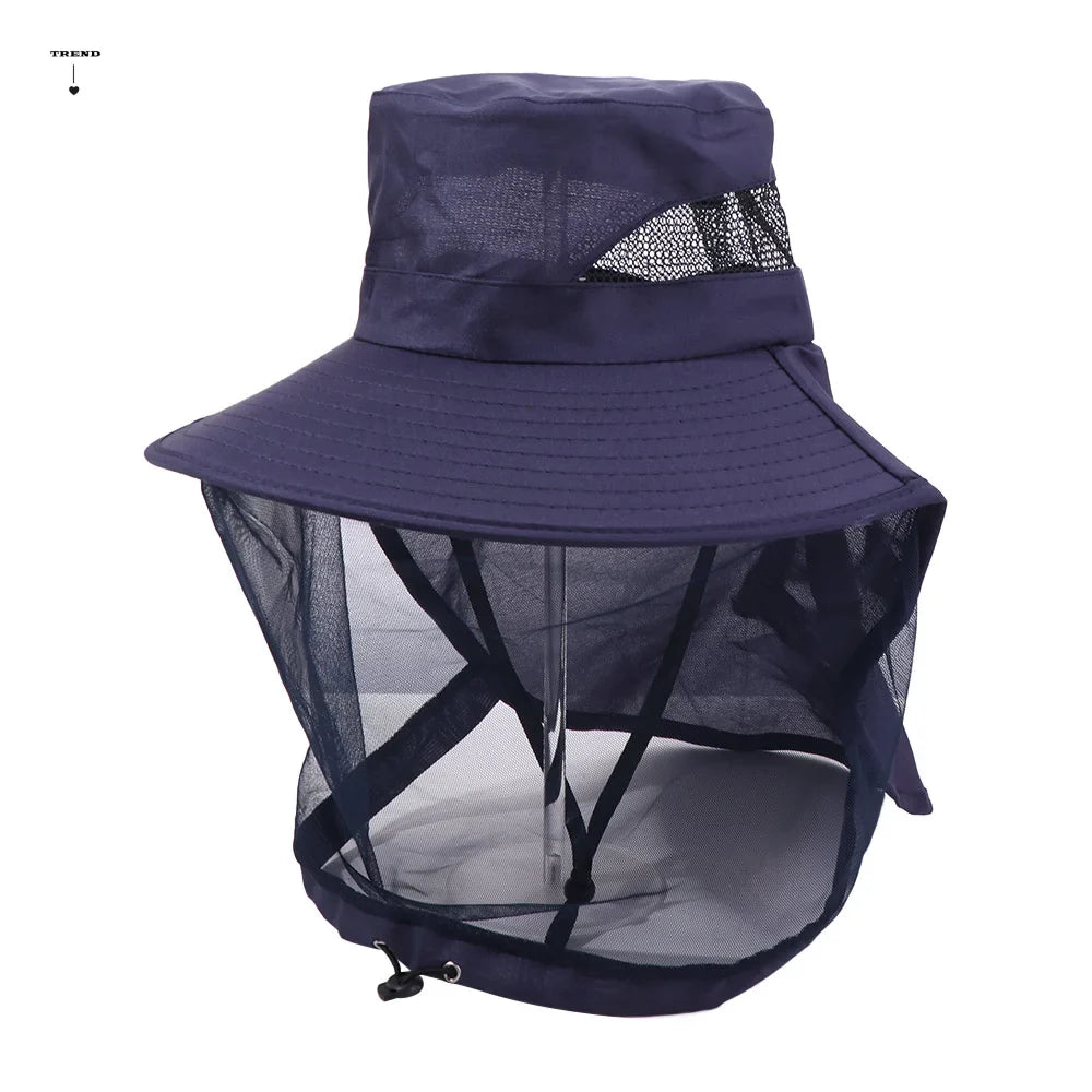 Foldable Wide Brim Insect Net Hat – Mosquito & Bug Cover Insect Net Hat Qme