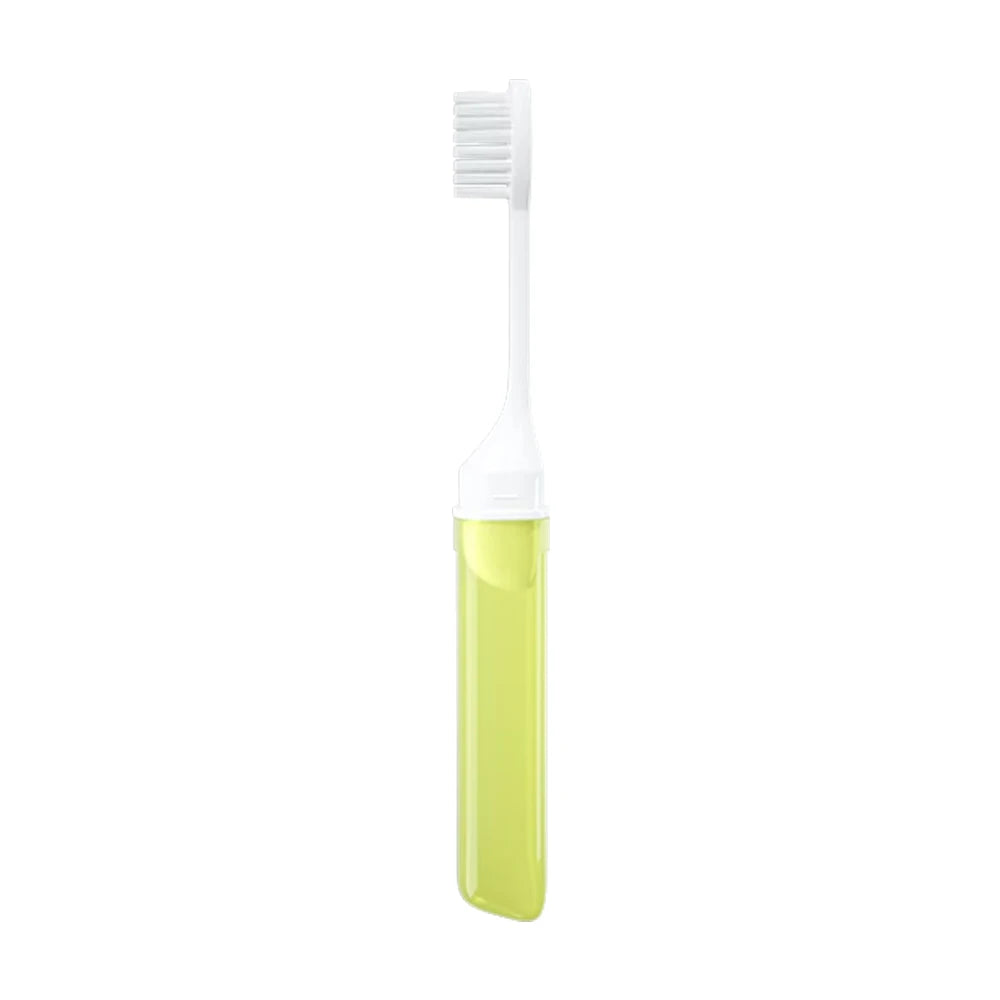 Soft Folding Travel Toothbrush with Cover – Portable & Compact Travel Toothbrush Qme 1PC Yellow