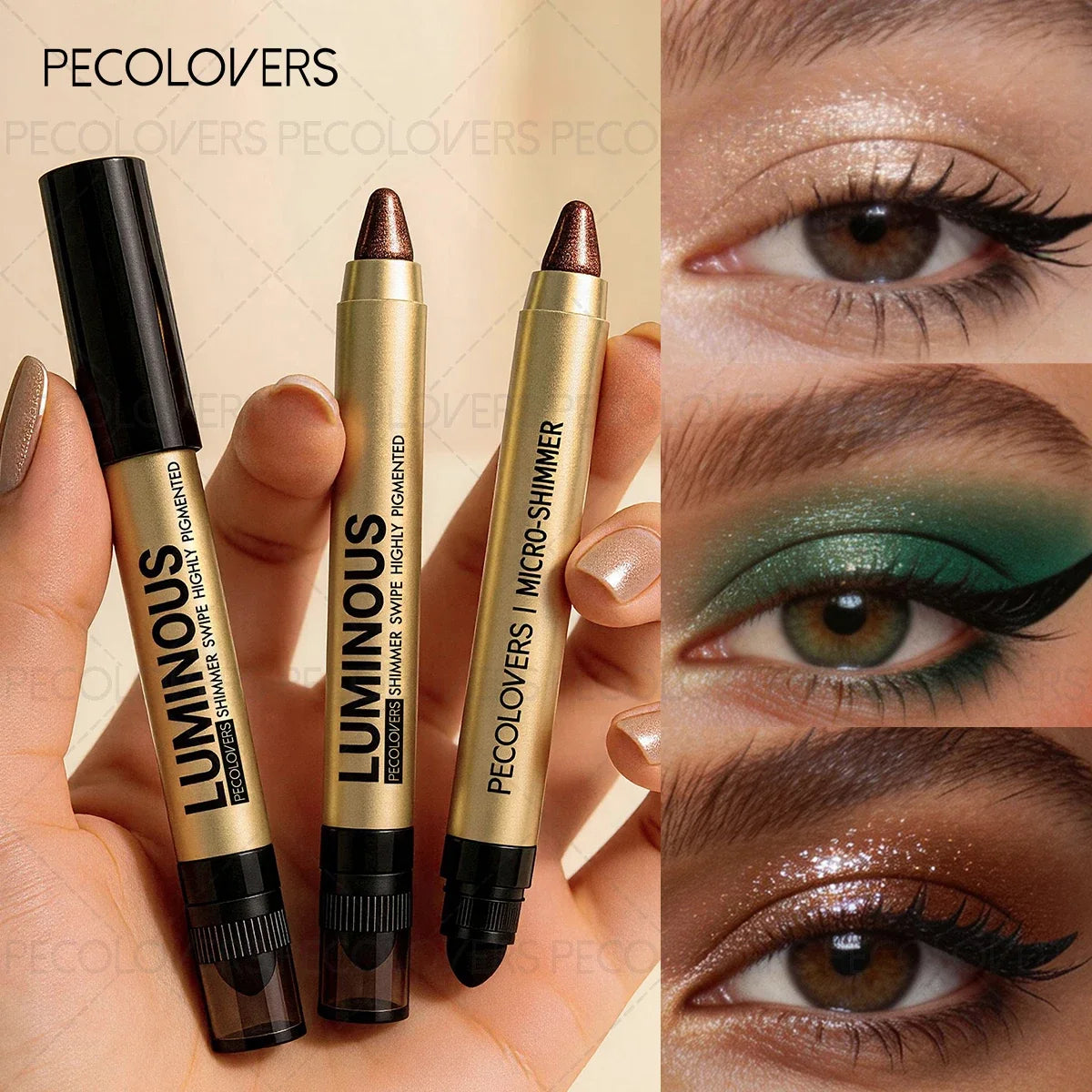 Shimmer Double-Ended Eyeshadow Pencil – Gradient, Long-Lasting Eyeshadow Pencil Qme