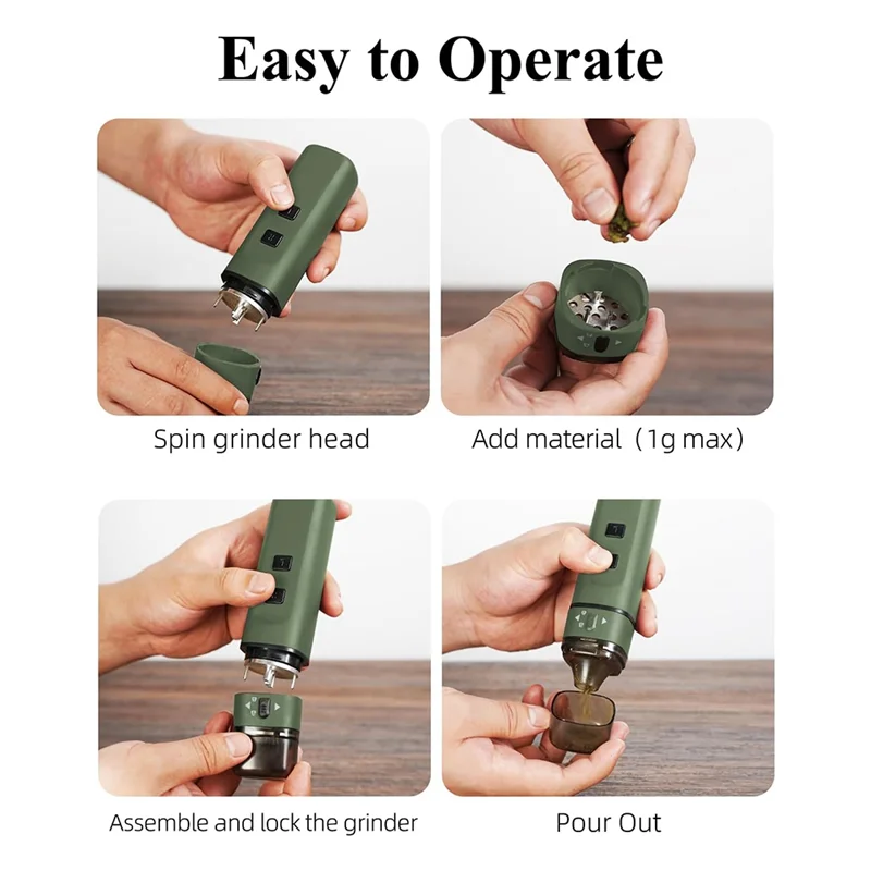 MiLESEEY B15C Electric Herb & Spice Grinder – 1-Touch Auto Electric Spice Grinder Qst