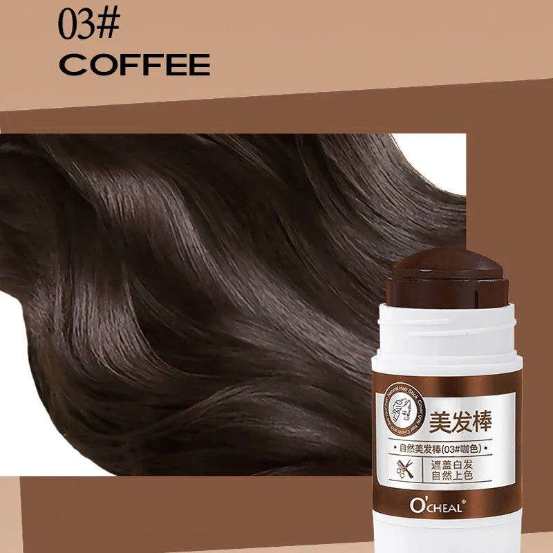 Waterproof Hair Color Wand | Long-Lasting Dye Retention Hair Color Wand Qme 03 COFFEE
